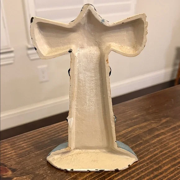 Cast Iron Lighthouse Doorstop with Yellow and Blue Accents - Picture 2 of 6